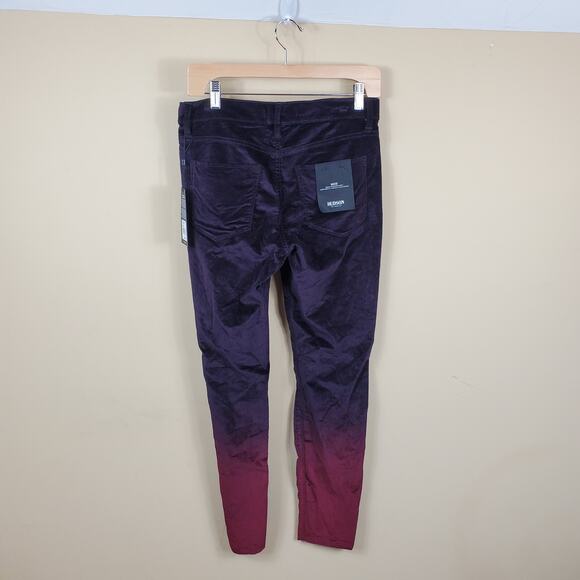 Hudson Nico Ankle Super Skinny Jeans In Degrade Burgundy Plum Women's Size 28 - Picture 6 of 11